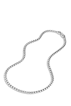 Large Box Chain Silver Necklace